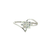 18k White Gold and Diamond Fancy Ring in size 6.5 and total gold weight of 1.78g